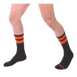 Barcode Berlin Chaussettes Gym Socks Noir-Orange fluo